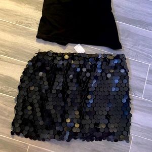 Black sequined mini